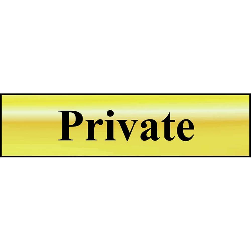 Scan Brass Effect Private Sign - Image 1