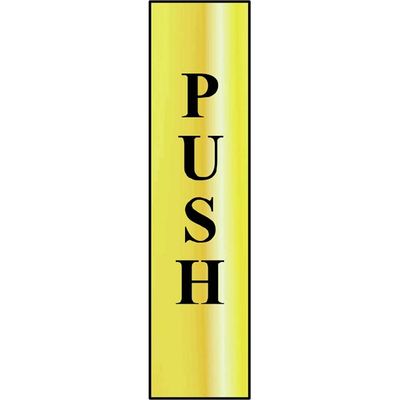 Scan 6032 Push Vertical - Polished Brass Effect 50 X 200Mm