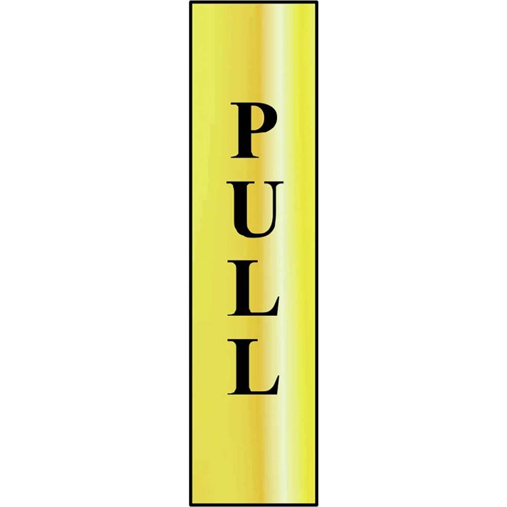 Scan 6034 Pull Vertical - Polished Brass Effect 50 X 200Mm - Image 1