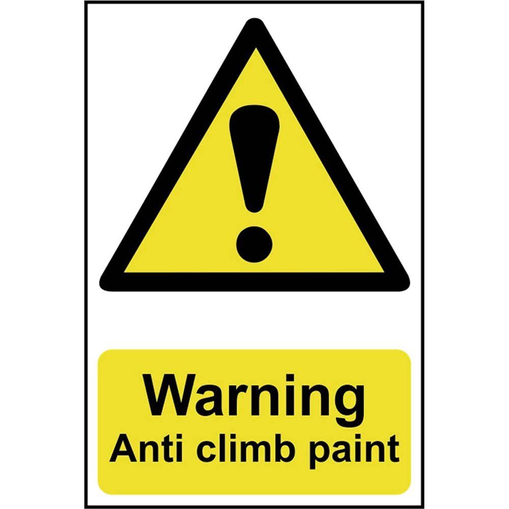 Scan 1113 Warning Anti Climb Paint - Pvc Sign 200 X 300Mm - Image 1
