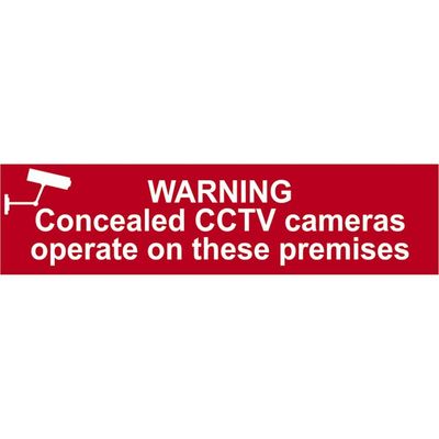 Scan 5254 Warning Concealed Cctv Camera - Pvc Sign 200 X 50Mm