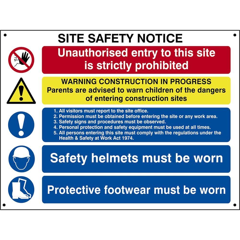 Scan 4550 Composite Site Safety Notice - Fmx Sign 800 X 600Mm - Image 1