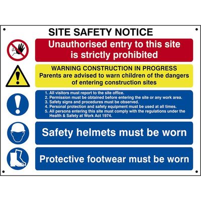 Scan 4550 Composite Site Safety Notice - Fmx Sign 800 X 600Mm
