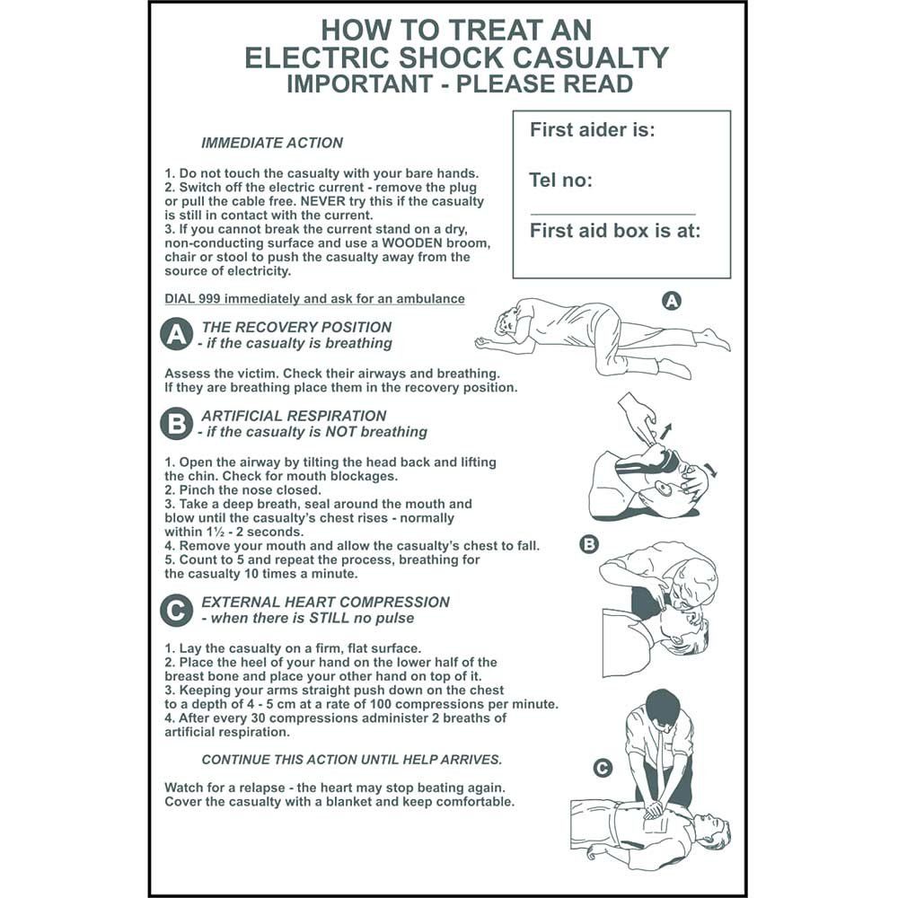 Scan 4240 How To Treat An Electric Shock Casualty - Pvc Sign 400 X 600Mm - Image 1