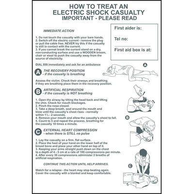 Scan 4240 How To Treat An Electric Shock Casualty - Pvc Sign 400 X 600Mm