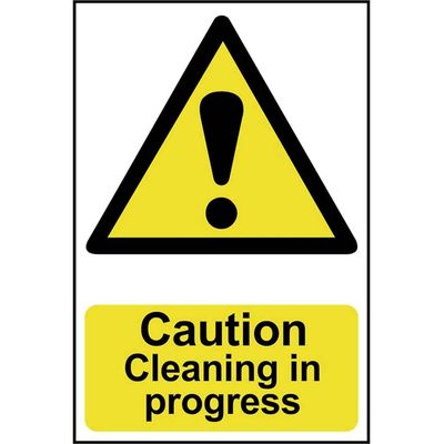 Scan 1114 Caution Cleaning In Progress - Pvc Sign 200 X 300Mm