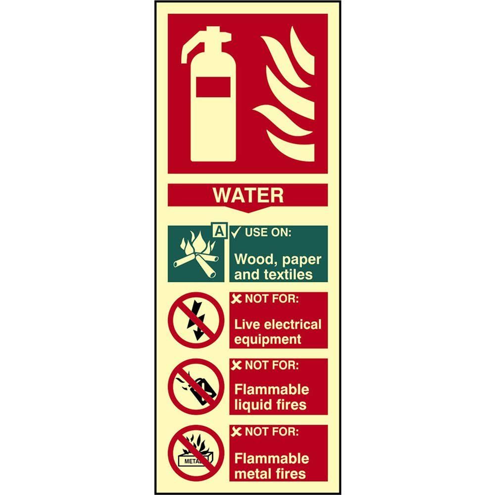 Scan 1590 Fire Extinguisher Composite Water - Photoluminescent 75 X 200Mm - Image 1