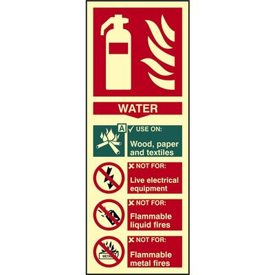 Scan 1590 Fire Extinguisher Composite Water - Photoluminescent 75 X 200Mm
