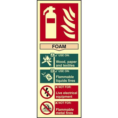 Scan 1591 Fire Extinguisher Composite Foam - Photoluminescent 75 X 200Mm