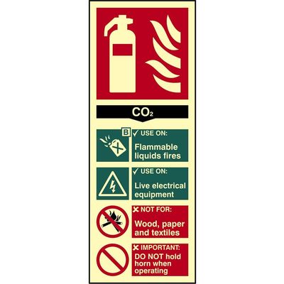 Scan 1592 Fire Extinguisher Composite Co2 - Photoluminescent 75 X 200Mm