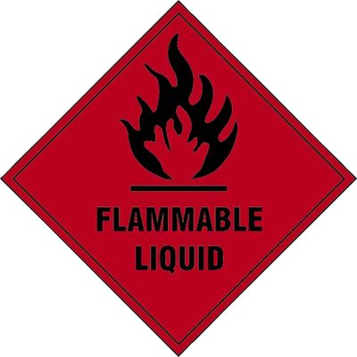 Scan 1850S Flammable Liquid - Self Adhesive Vinyl Sign 100 X 100Mm