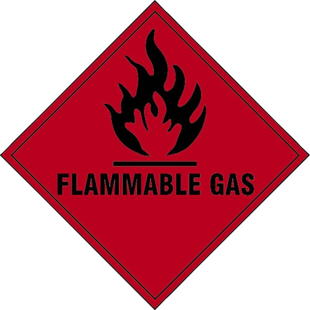 Scan 1852S Flammable Gas - Self Adhesive Vinyl Sign 100 X 100Mm - Image 1