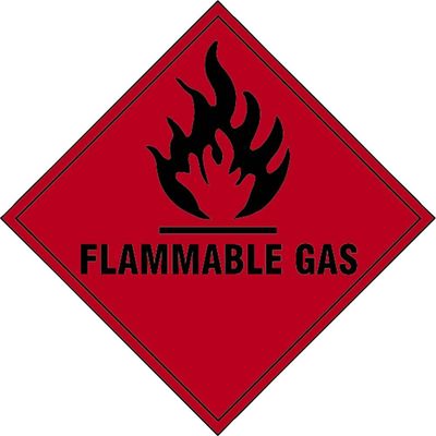 Scan 1852S Flammable Gas - Self Adhesive Vinyl Sign 100 X 100Mm