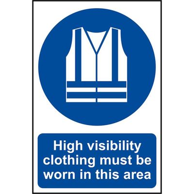 Scan 0022 High Visibility Jackets Must Be Worn In This Area - Pvc Sign 200 X 300Mm