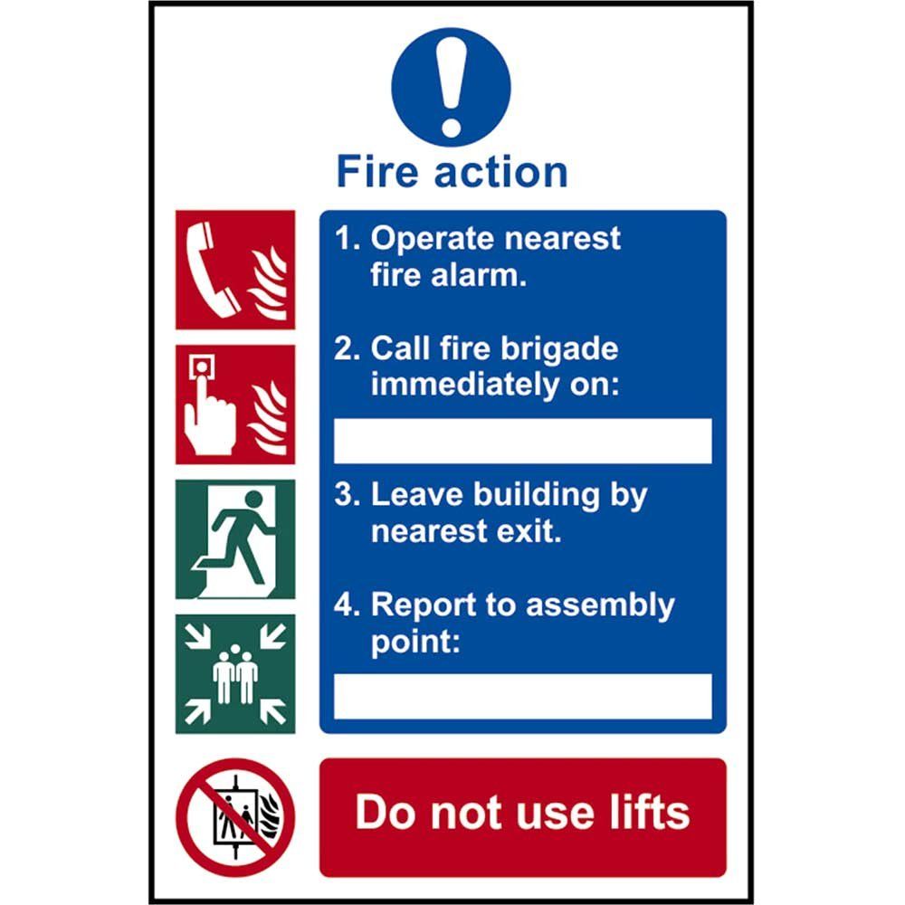 Scan 0175 Fire Action Procedure Style 1 - Pvc Sign 200 X 300Mm - Image 1