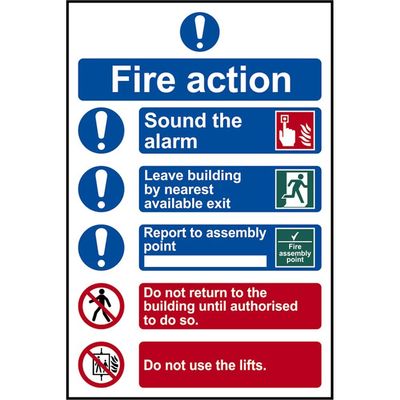 Scan 0178 Fire Action Procedure Style 2 - Pvc Sign 200 X 300Mm