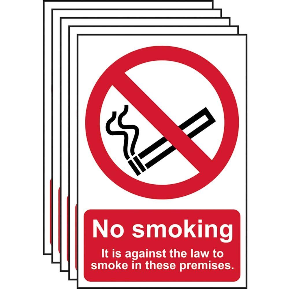 Scan 0567-5 No Smoking In These Premises - Pvc Sign 200 X 300Mm (5 Pack) - Image 1