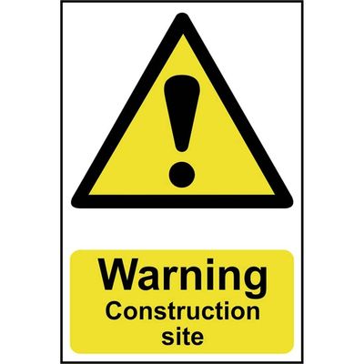 Scan 0958 Warning Construction Site - Pvc Sign 200 X 300Mm