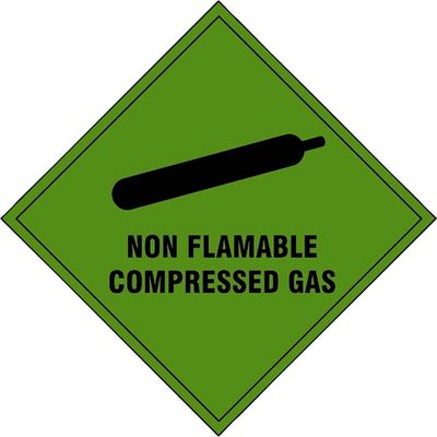 Scan 1870S Non Flammable Compressed Gas - Self Adhesive Vinyl Sign 100 X 100Mm