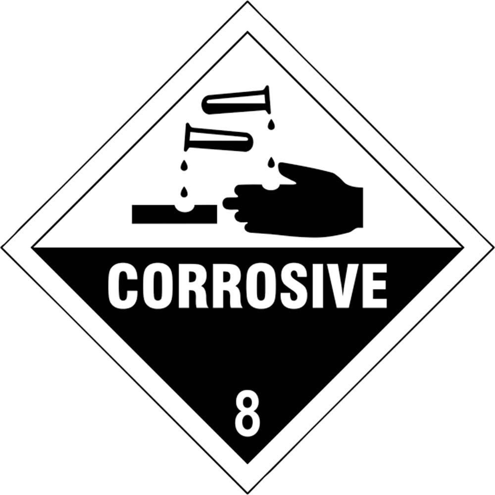 Scan 13751 Corrosive 8 - Self Adhesive Vinyl Sign 100 X 100Mm - Image 1