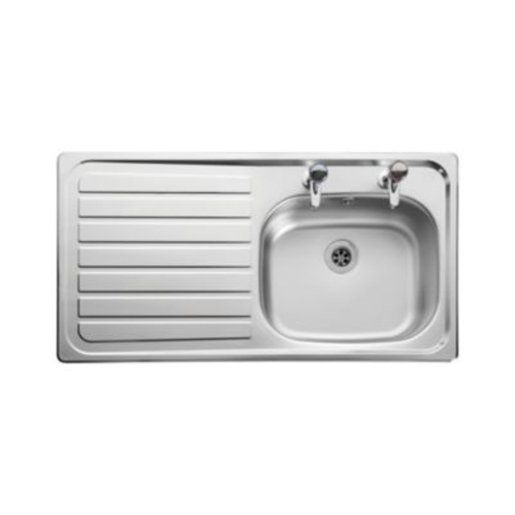 Leisure Lexin 2 Tap Inset Stainless Steel Left Hand Drainer Kitchen Sink LE95L - Image 1
