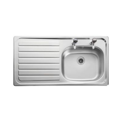 Leisure Lexin 2 Tap Inset Stainless Steel Left Hand Drainer Kitchen Sink LE95L