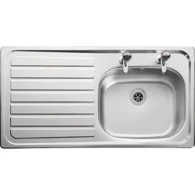 Leisure Lexin 2 Tap Inset Stainless Steel Left Hand Drainer Kitchen Sink LE95L - Thumbnail 2