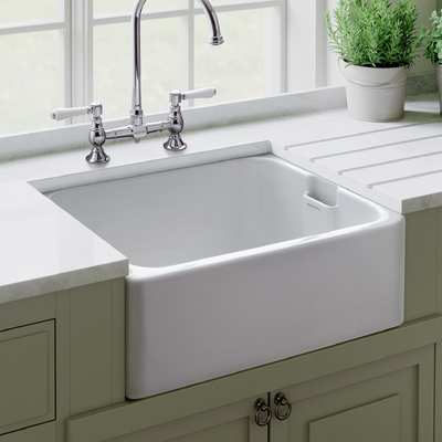 Rangemaster Farmhouse Belfast Sink White 600 x 455mm - Thumbnail 2
