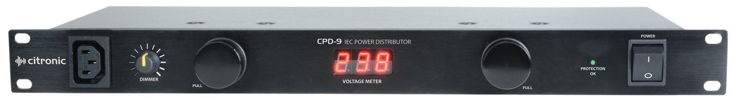 Citronic 776.496UK power distribution unit (PDU) 9 AC outlet(s) 1U Bla - Image 1