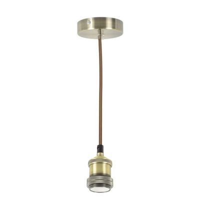 Lyyt Vintage Single Pendant Cord Set Lights in Antique Brass