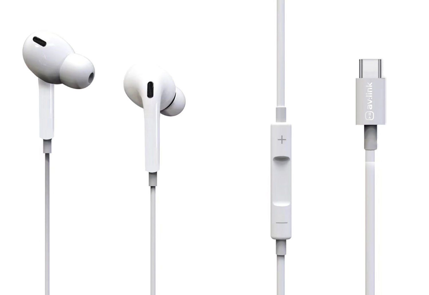 AV Link 100.315UK headphones/headset In-ear USB Type-C White - Image 1