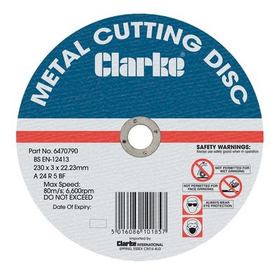 Clarke Clarke 230mm Flat Metal Cutting Disc