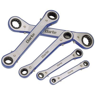 Clarke Clarke PRO41 5 piece 6 - 21mm Angle Head Ratchet Ring Spanner Set