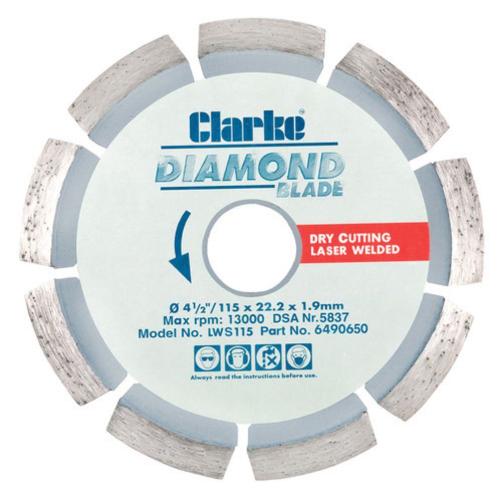 Clarke Clarke LWS115 Diamond Blade 115mm - Image 1
