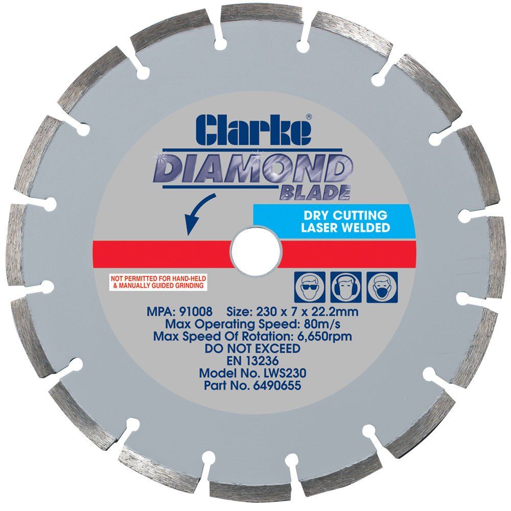Clarke Clarke LWS230 Diamond Blade 230mm - Image 1