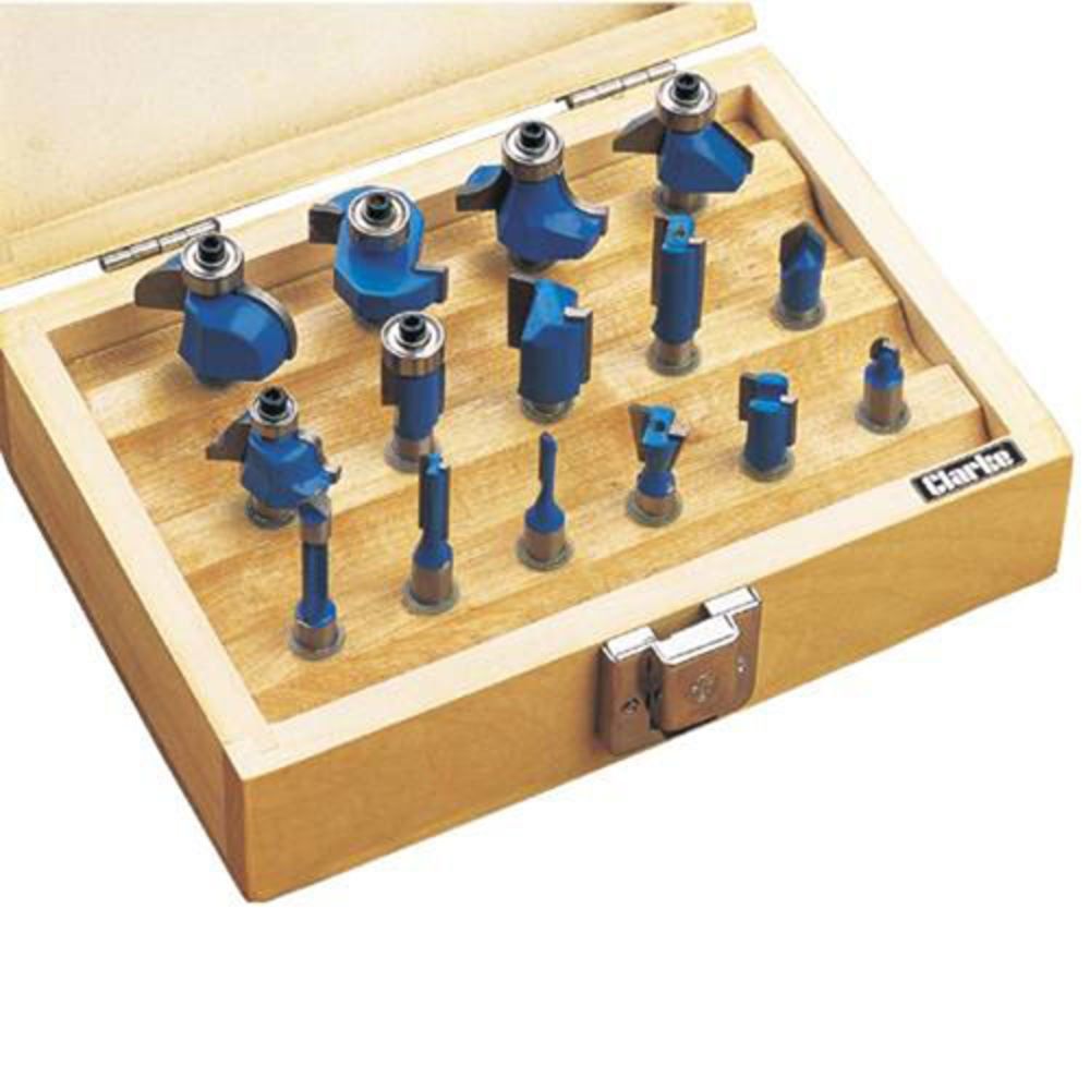 Clarke Clarke CHT362 15 piece Router Bit Set (¼" Shank) - Image 1
