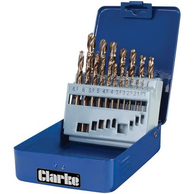 Clarke Clarke CHT383 19 piece Cobalt Steel Drill Bit Set (1-10mm)