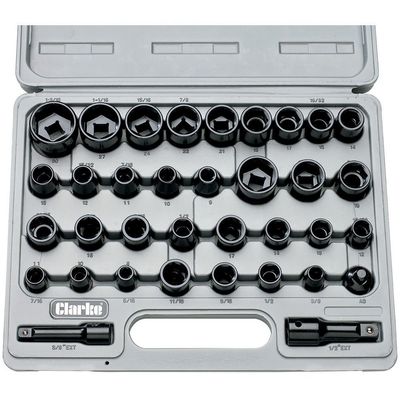 Clarke Clarke CIS12/35 35 Piece 3/8" & 1/2" Impact Socket Set Metric/AF