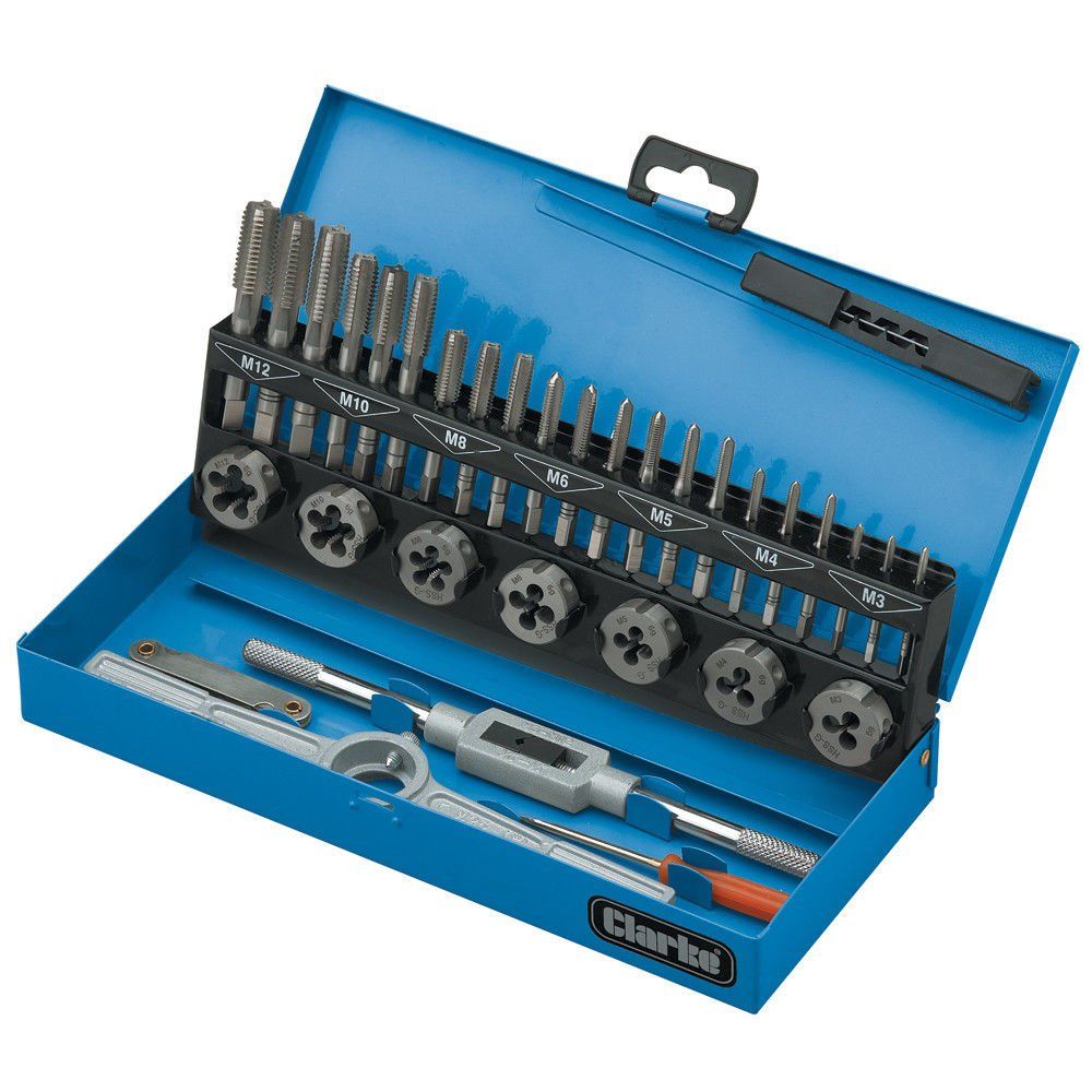 Clarke Clarke CHT527 32 piece Metric HSS Tap & Die Set - Image 1