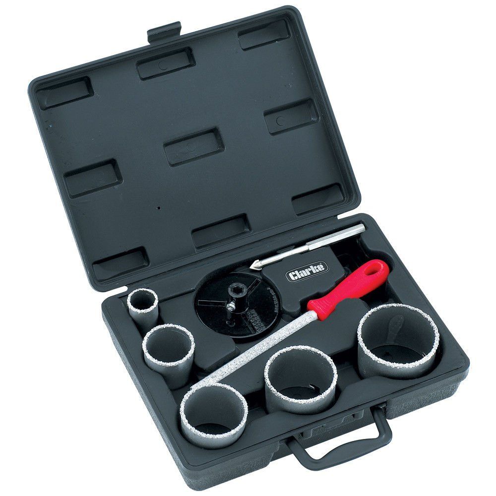Clarke Clarke CHT601 8 Piece Tungsten Grit Hole Saw Set - Image 1