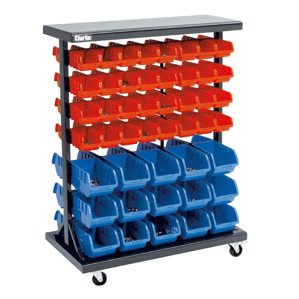 Clarke Clarke CSR94 Mobile Double Sided Storage Bin Rack - Image 1