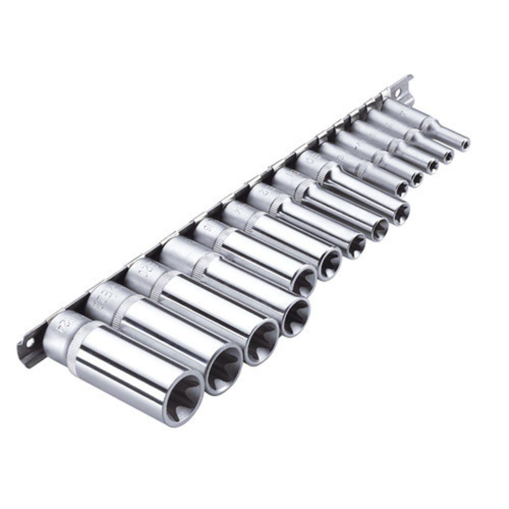 Clarke Clarke PRO192 14 Piece 1/4", 3/8" & 1/2" Torx Deep Socket Set - Image 1