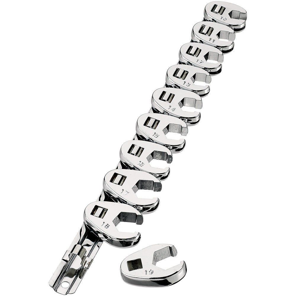 Clarke Clarke PRO194 3/8" Drive Crows Foot Metric Spanner Set 10 Piece - Image 1