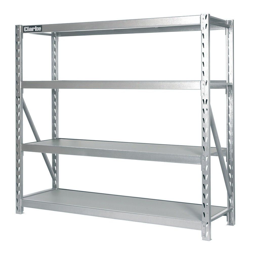 Clarke Clarke CS4700 Industrial Shelving with 4 Laminate Board Shelves (Silver) - Image 1