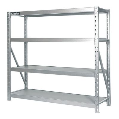 Clarke Clarke CS4700 Industrial Shelving with 4 Laminate Board Shelves (Silver)