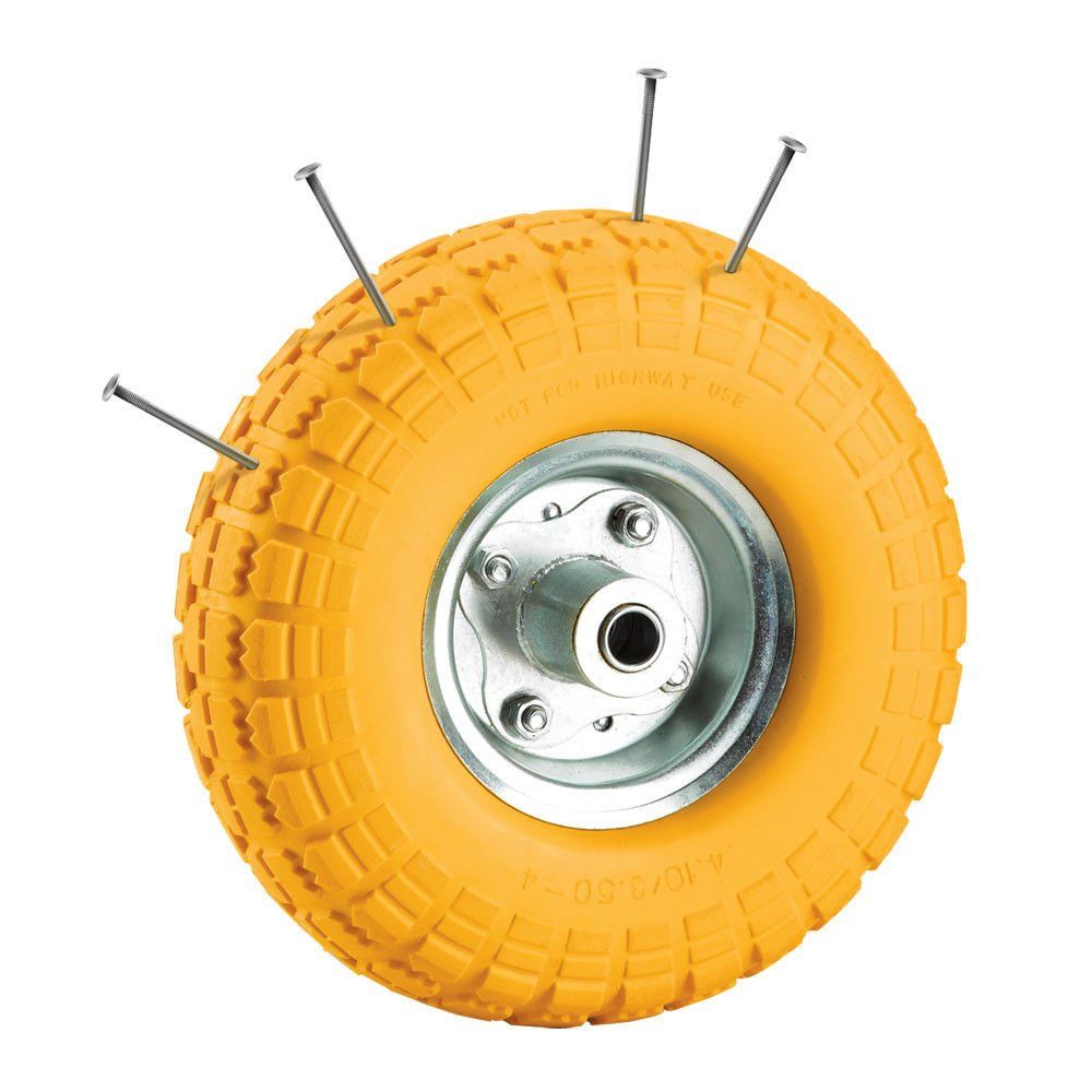 Clarke Clarke PF265 Puncture Proof Yellow Tyred Wheel 265mm - Image 1