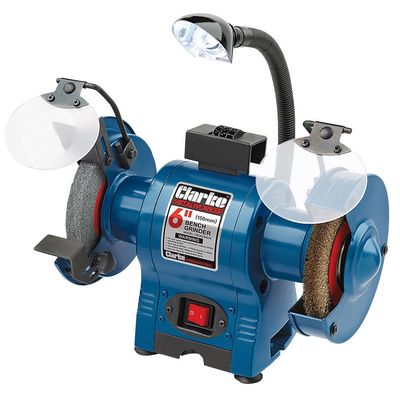 Clarke Clarke CBG6250LW 150mm Bench Grinder with Lamp & Wire Wheel (230V)