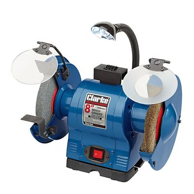 Clarke Clarke CBG8370LW 200mm Bench Grinder with Lamp & Wire Wheel (230V)