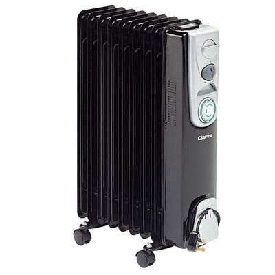 Clarke 6934009 Br9/200 2Kw 9 Fin Black Oil Filled Radiator