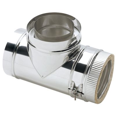 Clarke 6" Stainless Steel Twin Wall Flue 90° Tee